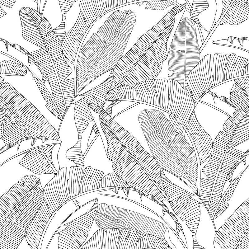 Dekornik CLASSIC Big Palm Leaves Black & White Wallpaper – Oliver ...