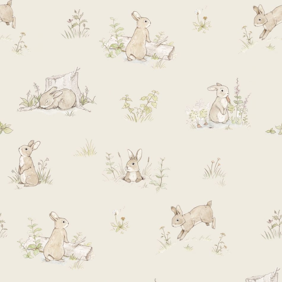 Dekornik Rabbit Day Wallpaper - Beige – Oliver Thomas Children's Boutique